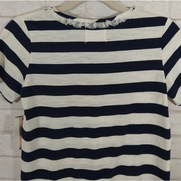 Y Sovereign Code Big Girls Navy White Striped Strawberry Top Tee Shirt NWT 14 - Picture 5 of 7